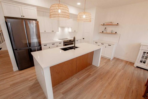 9617 89A Street, Grande Prairie, AB - Indoor Photo Showing Kitchen With Double Sink With Upgraded Kitchen