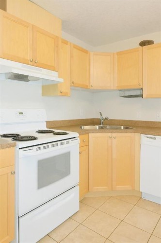 210-9810 96 Street, Grande Prairie, AB - Indoor Photo Showing Kitchen With Double Sink