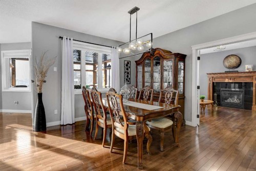 7725 67 Avenue, Rural Grande Prairie No. 1, County Of, AB - Indoor Photo Showing Dining Room With Fireplace