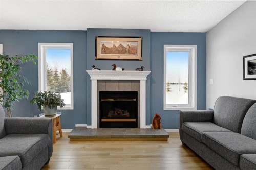 12-712074 Range Rd 55, Grande Prairie, AB - Indoor Photo Showing Living Room With Fireplace