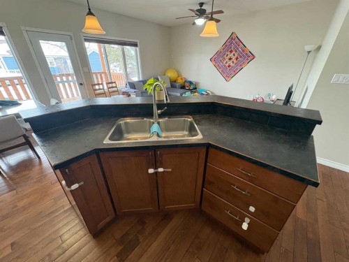 9117 134 Avenue, Peace River, AB - Indoor Photo Showing Kitchen With Double Sink