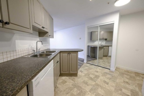 110-9700 92 Avenue, Grande Prairie, AB - Indoor Photo Showing Kitchen With Double Sink