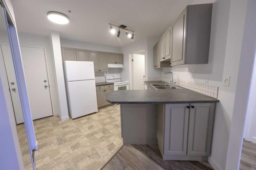 110-9700 92 Avenue, Grande Prairie, AB - Indoor Photo Showing Kitchen With Double Sink