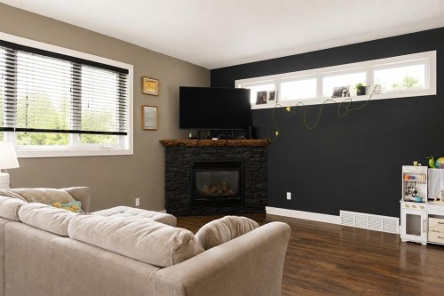 10619 84 Street, Peace River, AB - Indoor Photo Showing Living Room With Fireplace
