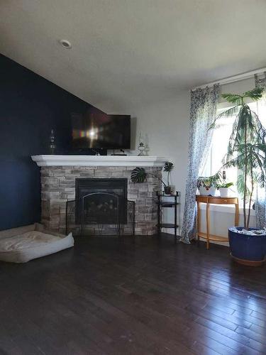 29305 Range Road 41, Oyen, AB - Indoor Photo Showing Living Room With Fireplace