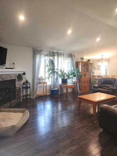 29305 Range Road 41, Oyen, AB - Indoor Photo Showing Living Room With Fireplace