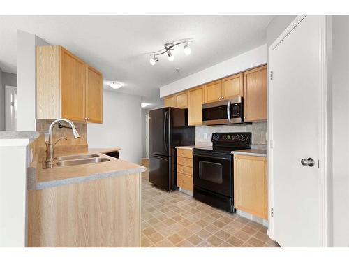 302-1632 Saamis Drive Nw, Medicine Hat, AB - Indoor Photo Showing Kitchen With Double Sink