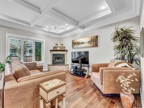 52 Hamptons Crescent Se, Medicine Hat, AB - Indoor Photo Showing Living Room With Fireplace