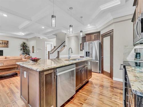 52 Hamptons Crescent Se, Medicine Hat, AB - Indoor Photo Showing Kitchen With Stainless Steel Kitchen With Upgraded Kitchen