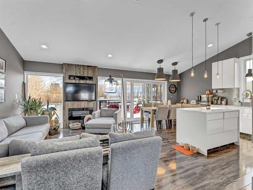 80 Greenwood Court, Medicine Hat, AB - Indoor Photo Showing Living Room With Fireplace