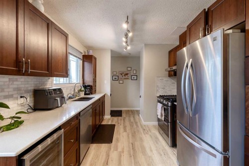 32 Cocks Way Se, Medicine Hat, AB - Indoor Photo Showing Kitchen With Stainless Steel Kitchen With Double Sink