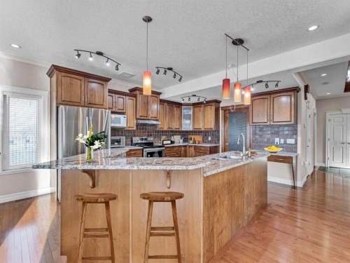 150 Desert Blume Crescent, Desert Blume, AB - Indoor Photo Showing Kitchen With Upgraded Kitchen