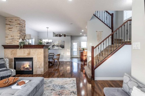 129 Ranchman Crescent Ne, Medicine Hat, AB - Indoor Photo Showing Living Room With Fireplace
