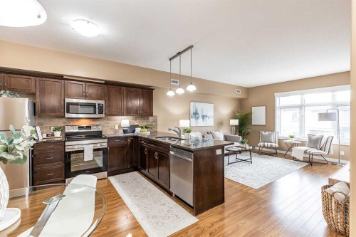 501-19 Terrace View Ne, Medicine Hat, AB - Indoor Photo Showing Kitchen With Upgraded Kitchen