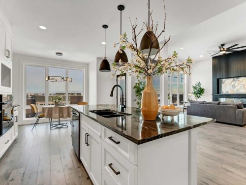 34 Palisades Way Ne, Medicine Hat, AB - Indoor Photo Showing Kitchen With Double Sink With Upgraded Kitchen