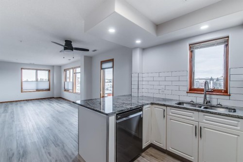 429-1182 Southview Drive Se, Medicine Hat, AB - Indoor Photo Showing Kitchen With Double Sink