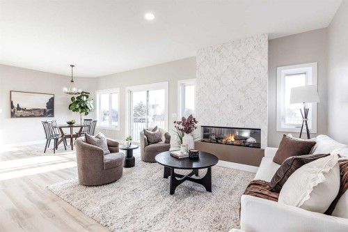 111 Sierra Road Sw, Medicine Hat, AB - Indoor Photo Showing Living Room With Fireplace