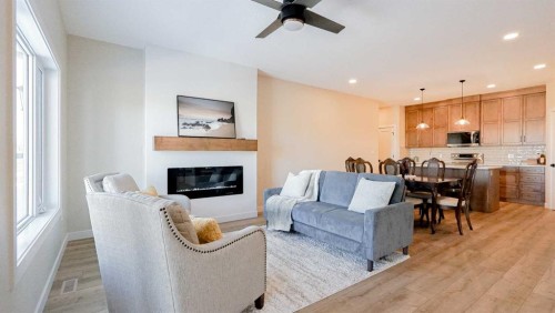 173 Parkview Crescent West, Bow Island, AB - Indoor Photo Showing Living Room With Fireplace