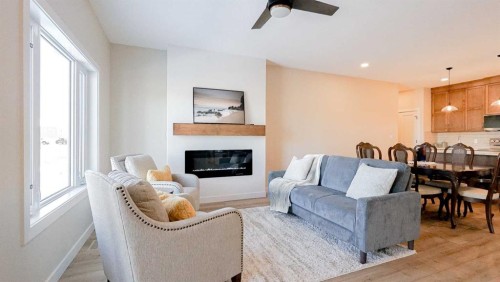 173 Parkview Crescent West, Bow Island, AB - Indoor Photo Showing Living Room With Fireplace