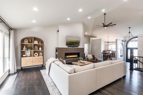 119 Perry Crescent Ne, Medicine Hat, AB - Indoor Photo Showing Living Room With Fireplace