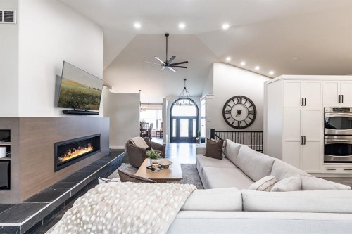 119 Perry Crescent Ne, Medicine Hat, AB - Indoor Photo Showing Living Room With Fireplace