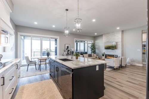 57 Hamptons Gate Se, Medicine Hat, AB - Indoor Photo Showing Kitchen With Double Sink With Upgraded Kitchen