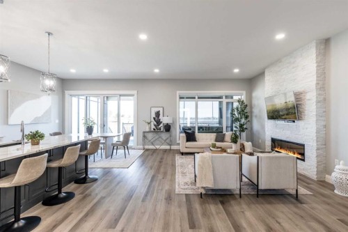 57 Hamptons Gate Se, Medicine Hat, AB - Indoor With Fireplace