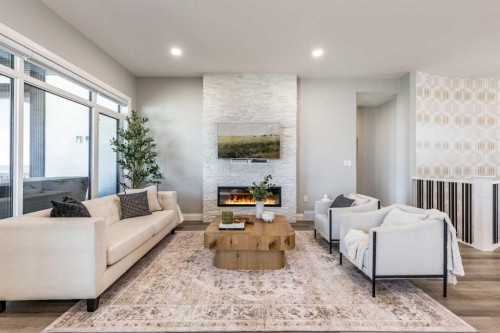 57 Hamptons Gate Se, Medicine Hat, AB - Indoor With Fireplace