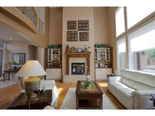 102 Appleyard Cove, Hinton, AB - Indoor Photo Showing Living Room With Fireplace