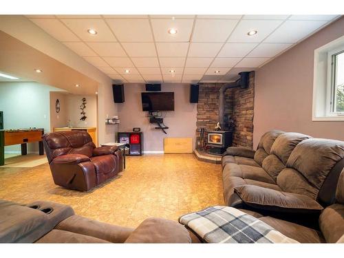 223077 Township Road 672, Rural Athabasca County, AB - Indoor With Fireplace