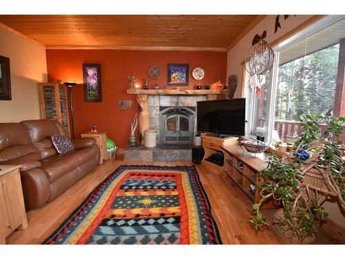 4701 Mountain Road, Brule, AB - Indoor Photo Showing Living Room With Fireplace