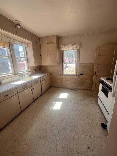 102 Geikie Street, Jasper, AB - Indoor Photo Showing Kitchen With Double Sink