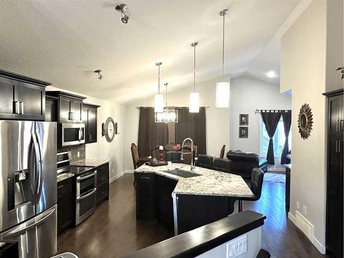 50 Spruce Road, Whitecourt, AB - Indoor Photo Showing Kitchen With Stainless Steel Kitchen With Upgraded Kitchen