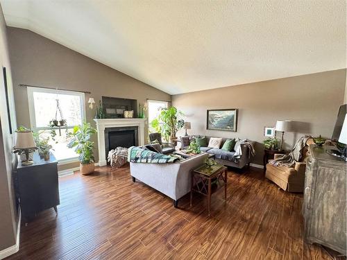 10 Park Point, Whitecourt, AB - Indoor Photo Showing Living Room With Fireplace