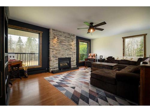 223071-660 Township Rd, Athabasca, AB - Indoor Photo Showing Living Room With Fireplace