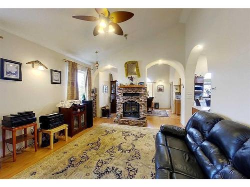 5502 17 Avenue, Edson, AB - Indoor Photo Showing Living Room With Fireplace