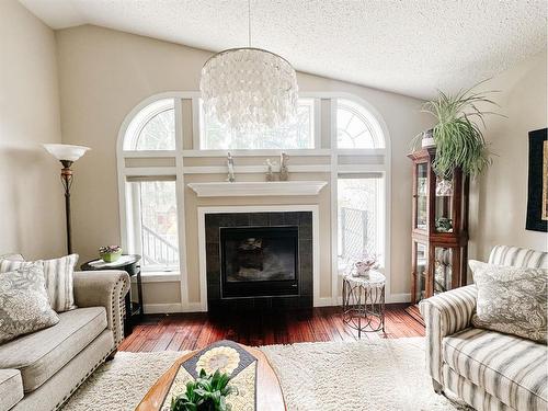 7 Park Circle, Whitecourt, AB - Indoor Photo Showing Living Room With Fireplace