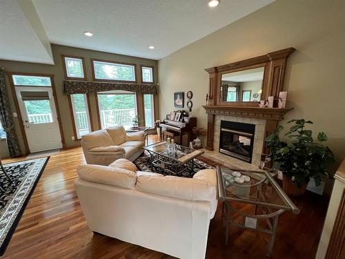 170 Hallam Drive, Hinton, AB - Indoor Photo Showing Living Room With Fireplace