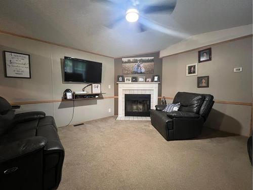 591021 Range Road 123A, Rural Woodlands County, AB - Indoor Photo Showing Living Room With Fireplace