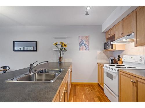 307-743 Railway Avenue, Canmore, AB - Indoor Photo Showing Kitchen With Double Sink