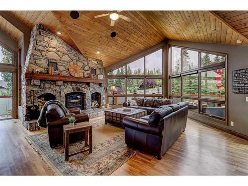 220 Miskow Close, Canmore, AB - Indoor Photo Showing Living Room With Fireplace