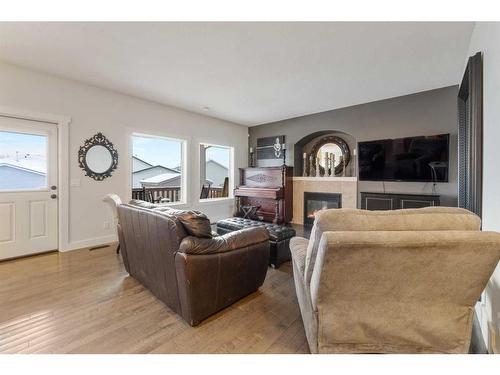 131 Mink Creek Road, Whitecourt, AB - Indoor Photo Showing Living Room With Fireplace