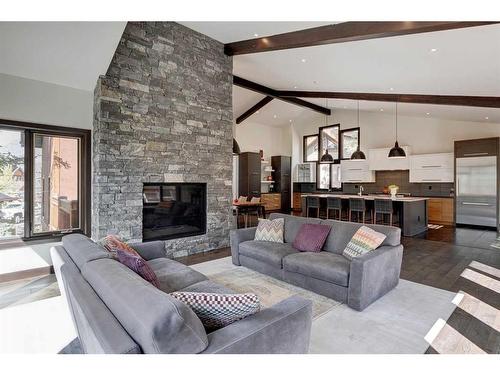 465 Eagle Heights, Canmore, AB - Indoor Photo Showing Living Room With Fireplace