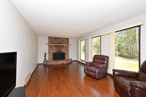 640052 Range Road 233, Rural Athabasca County, AB - Indoor Photo Showing Living Room With Fireplace