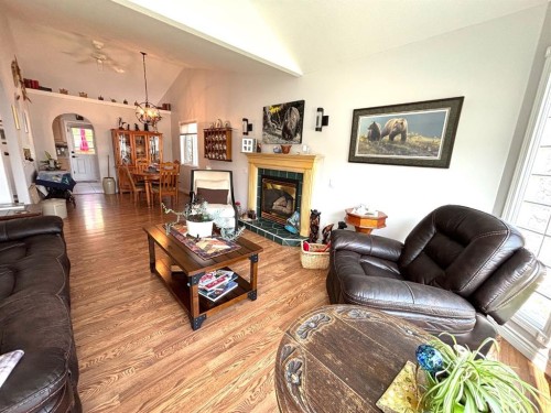 106 Borys Place, Hinton, AB - Indoor Photo Showing Living Room With Fireplace