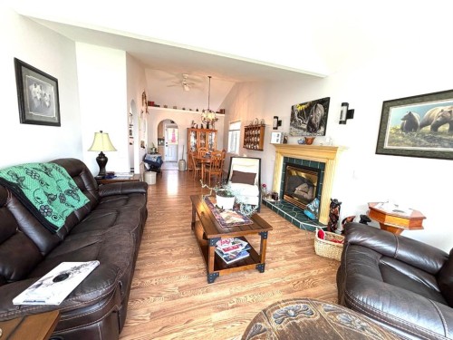 106 Borys Place, Hinton, AB - Indoor Photo Showing Living Room With Fireplace