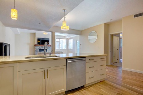 203-901 8Th Avenue, Canmore, AB - Indoor Photo Showing Kitchen With Double Sink