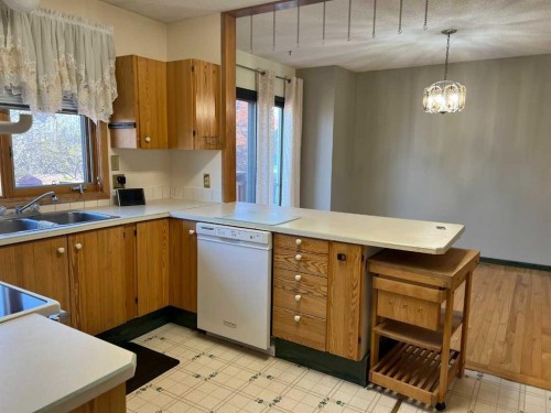 706 Hammond Drive North, Fox Creek, AB - Indoor Photo Showing Kitchen With Double Sink