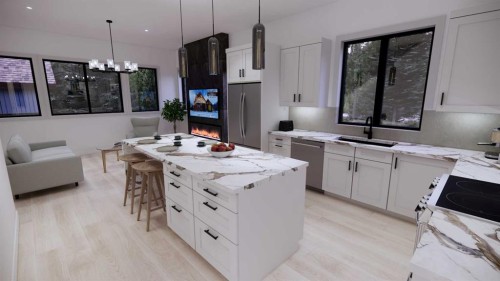 1-418 Muskrat Street, Banff, AB - Indoor Photo Showing Kitchen With Upgraded Kitchen