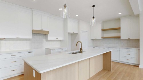 23 Riverdale Bend, Whitecourt, AB - Indoor Photo Showing Kitchen With Double Sink With Upgraded Kitchen